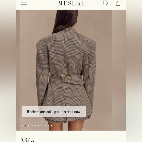 Meshki Tan Checkered Blazer - Picture 4 of 5